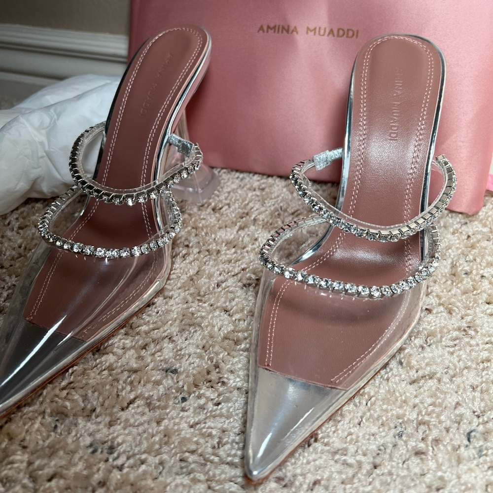 COPY - AMINA MUADDI Gilda PVC Glass Mule